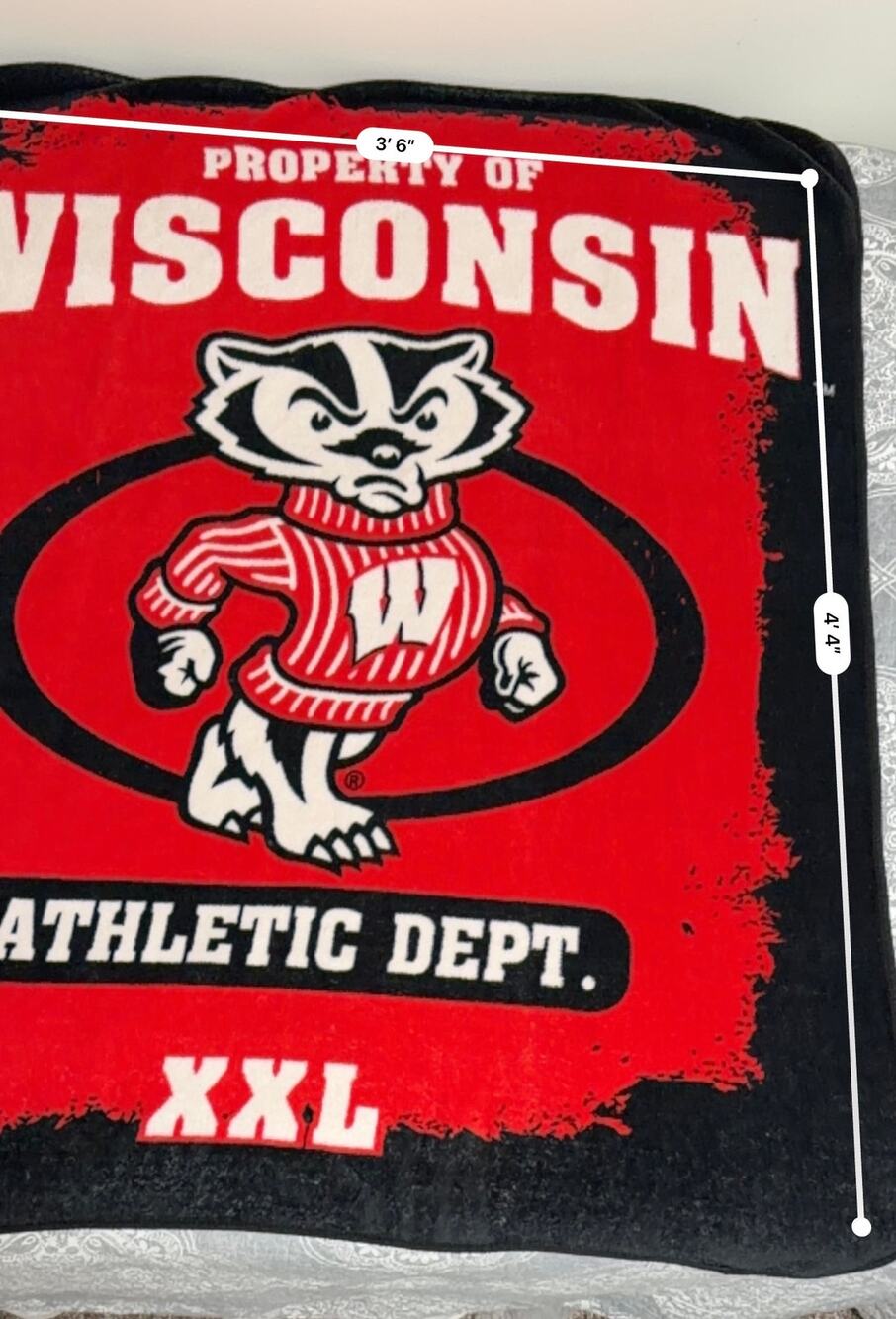 Wisconsin Badgers Athletic Dept Oversized Plush Fleece Stadium Throw Blanket